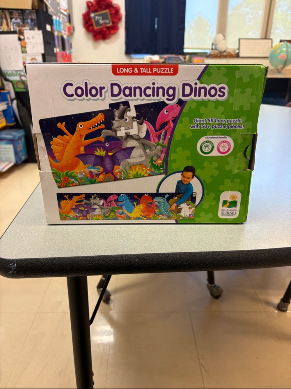 Color Dancing Dinos Kids Floor Puzzle - Green & Multicolor by